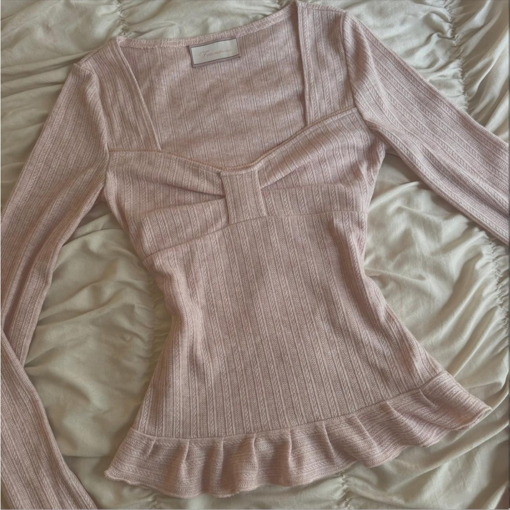 Hollister Dusty Pink Ribbed Top